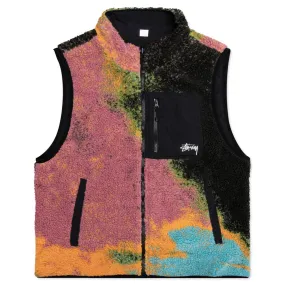 Jacquard Dye Sherpa Vest - Berry