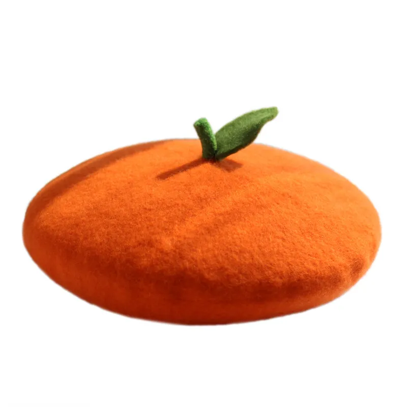 JAPANESE LOVELY WOOL ORANGE BERET BY51018