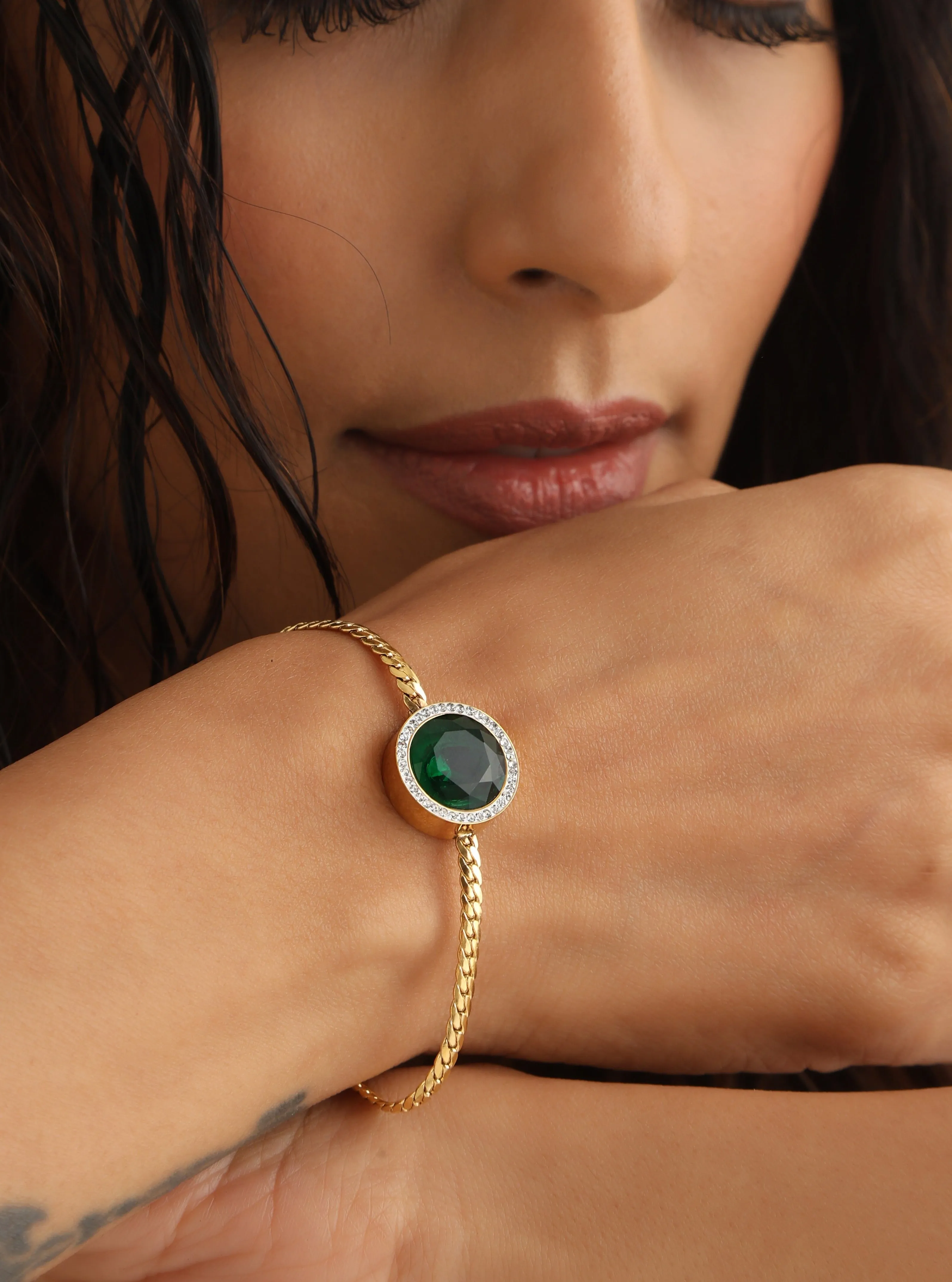 Jemima Large Emerald Bracelet