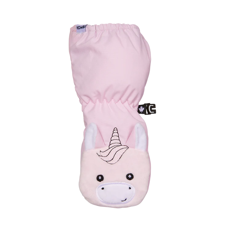 KOMBI Sherpa Animal Full-Zipped Mittens - Infants - Pinky Unicorn