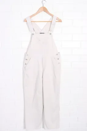 Long White Cotton Workwear Overalls (S)