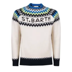 MAGLIONE GIROCOLLO NORDIC ICELANDIC Uomo Bianco