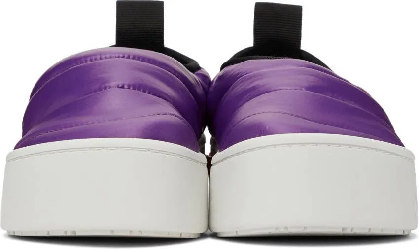 Marni Purple Puffed Nylon Slip-On Low Sneakers