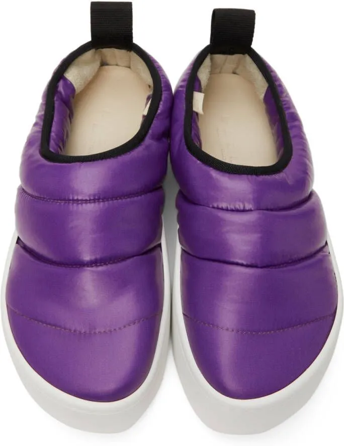 Marni Purple Puffed Nylon Slip-On Low Sneakers