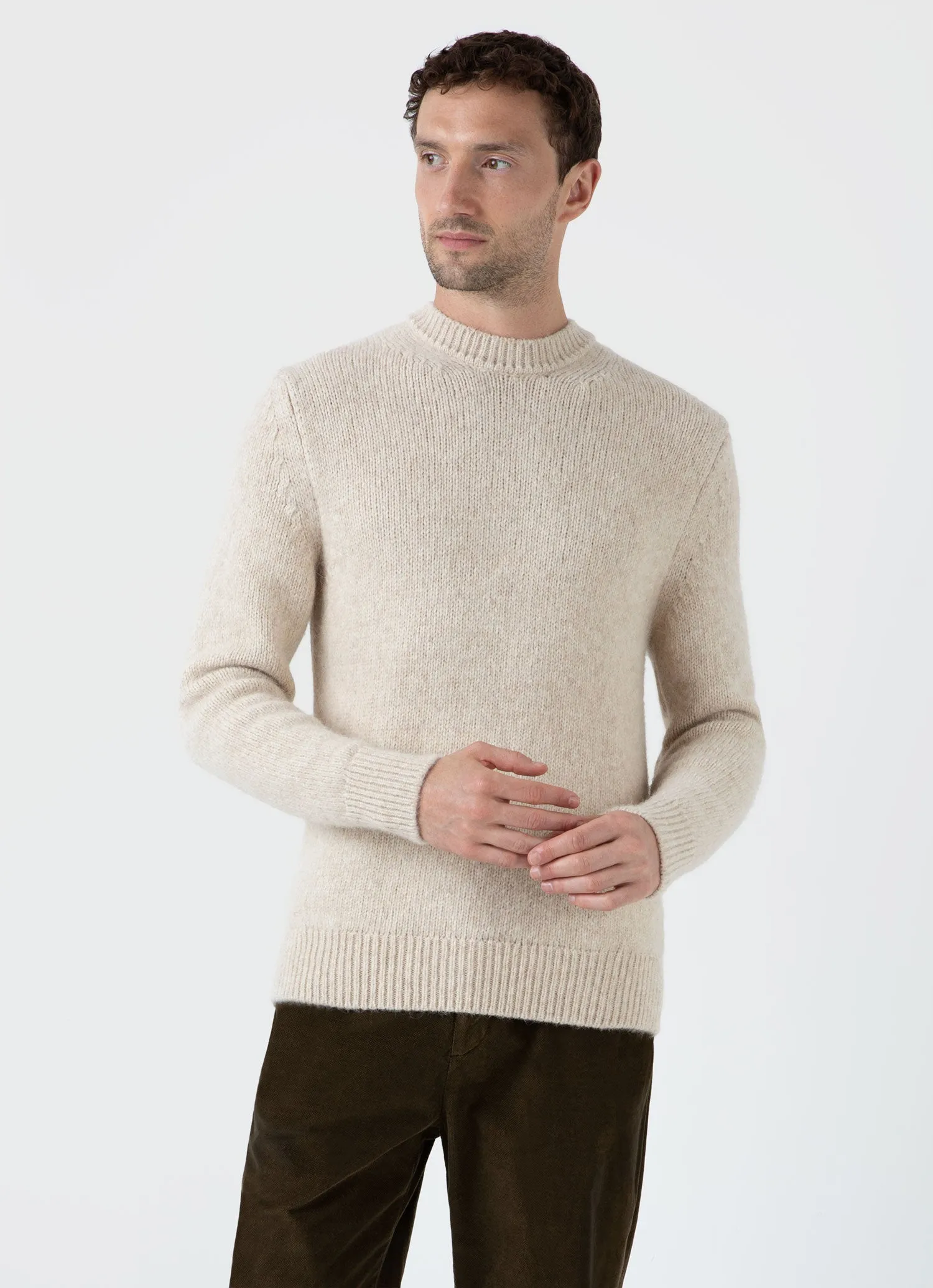 Men's Alpaca Wool Jumper in Ecru