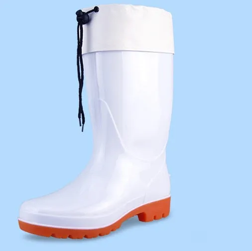 Men's Waterproof Anti-slip Knee-high Round Toe Slip-On Rain Boots