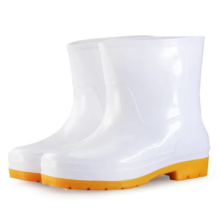 Men's Waterproof Anti-slip Knee-high Round Toe Slip-On Rain Boots