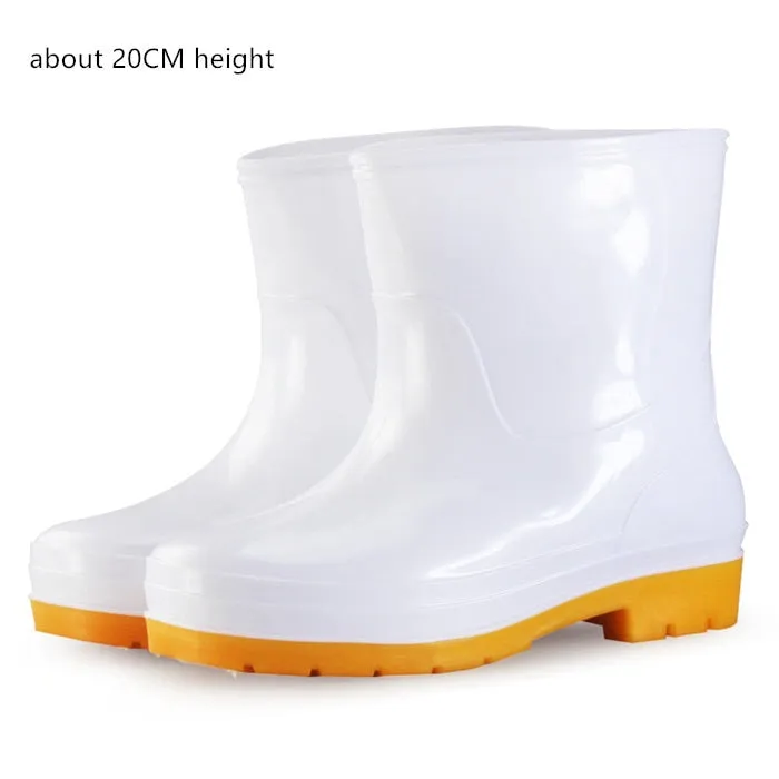 Men's Waterproof Anti-slip Knee-high Round Toe Slip-On Rain Boots