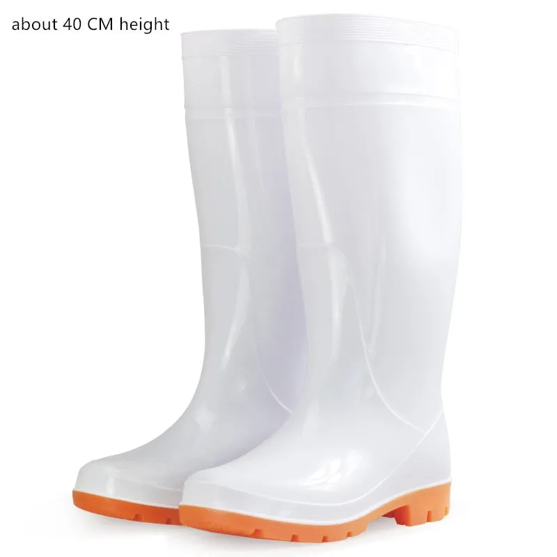 Men's Waterproof Anti-slip Knee-high Round Toe Slip-On Rain Boots