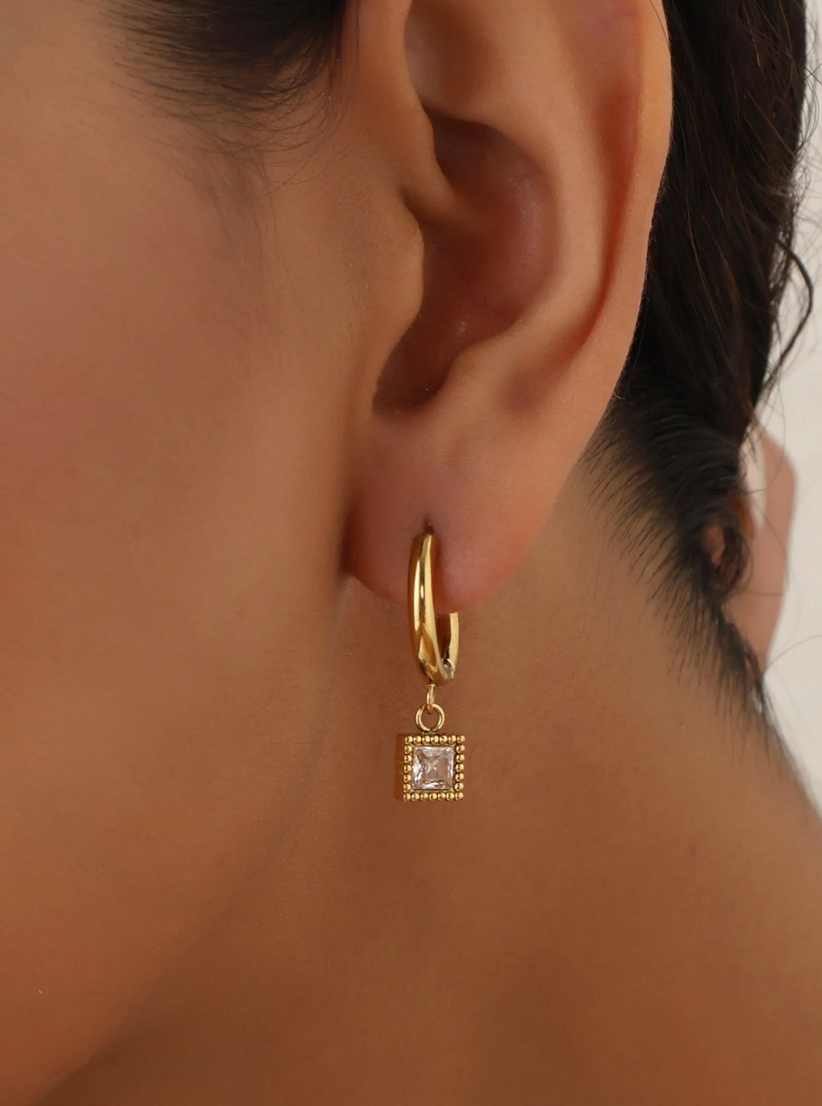 Minimal Square Drop Earrings