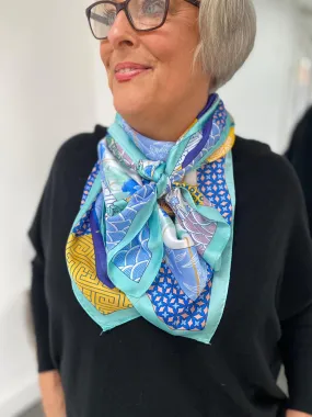 Mint Floral Patchwork Scarf