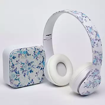 Mobitek Bluetooth Floral Speaker & Headphone Bundle | Kaleidoscope