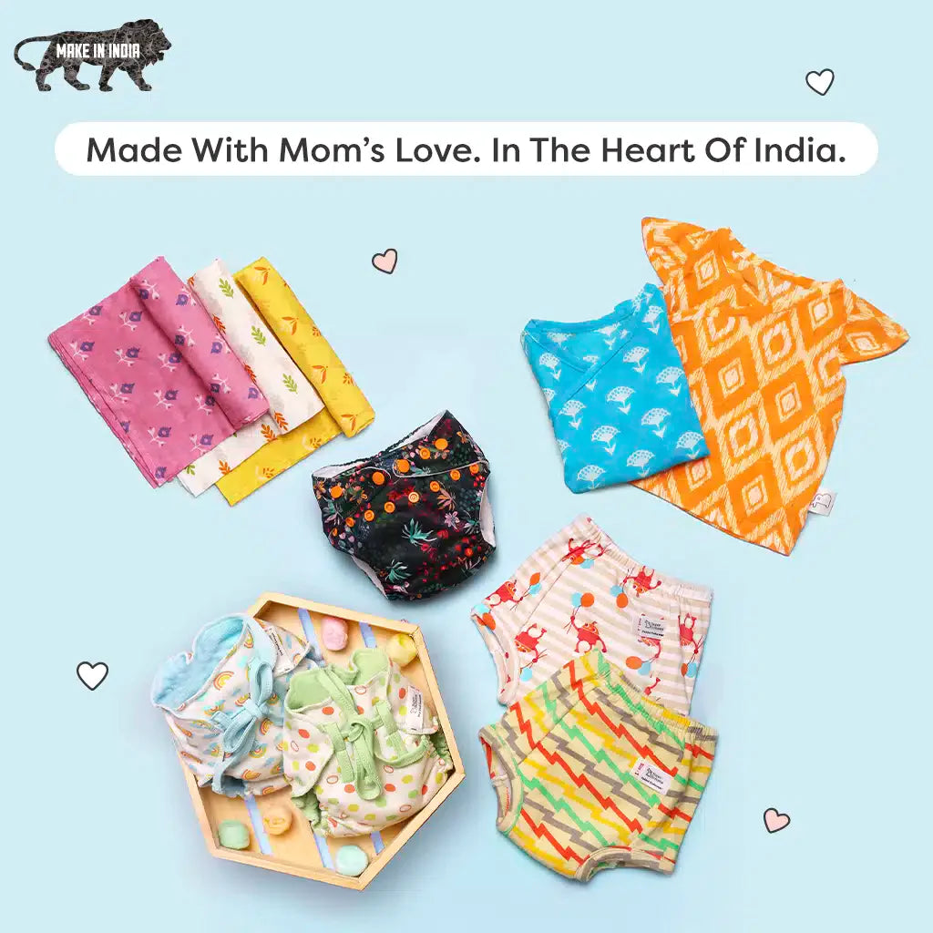 Pack of 2 Waterproof Cloth Bib (Colour Pop - Lil Crush + Utsav - Gulmohar)