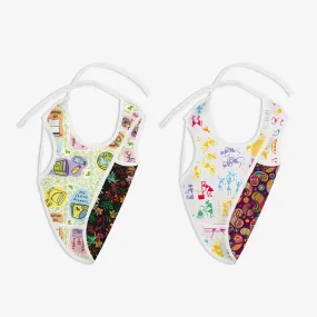 Pack of 2 Waterproof Cloth Bib (Love Earth - Shruberry + White Warli - Utsav)