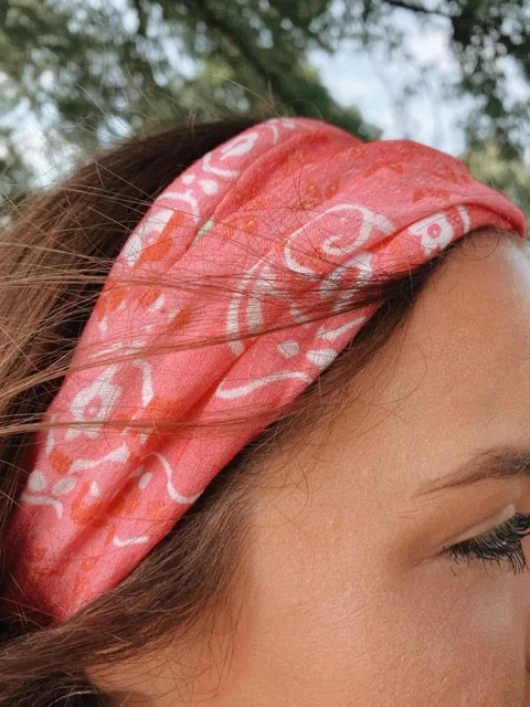 Pink Paisley Stretchy Headwrap