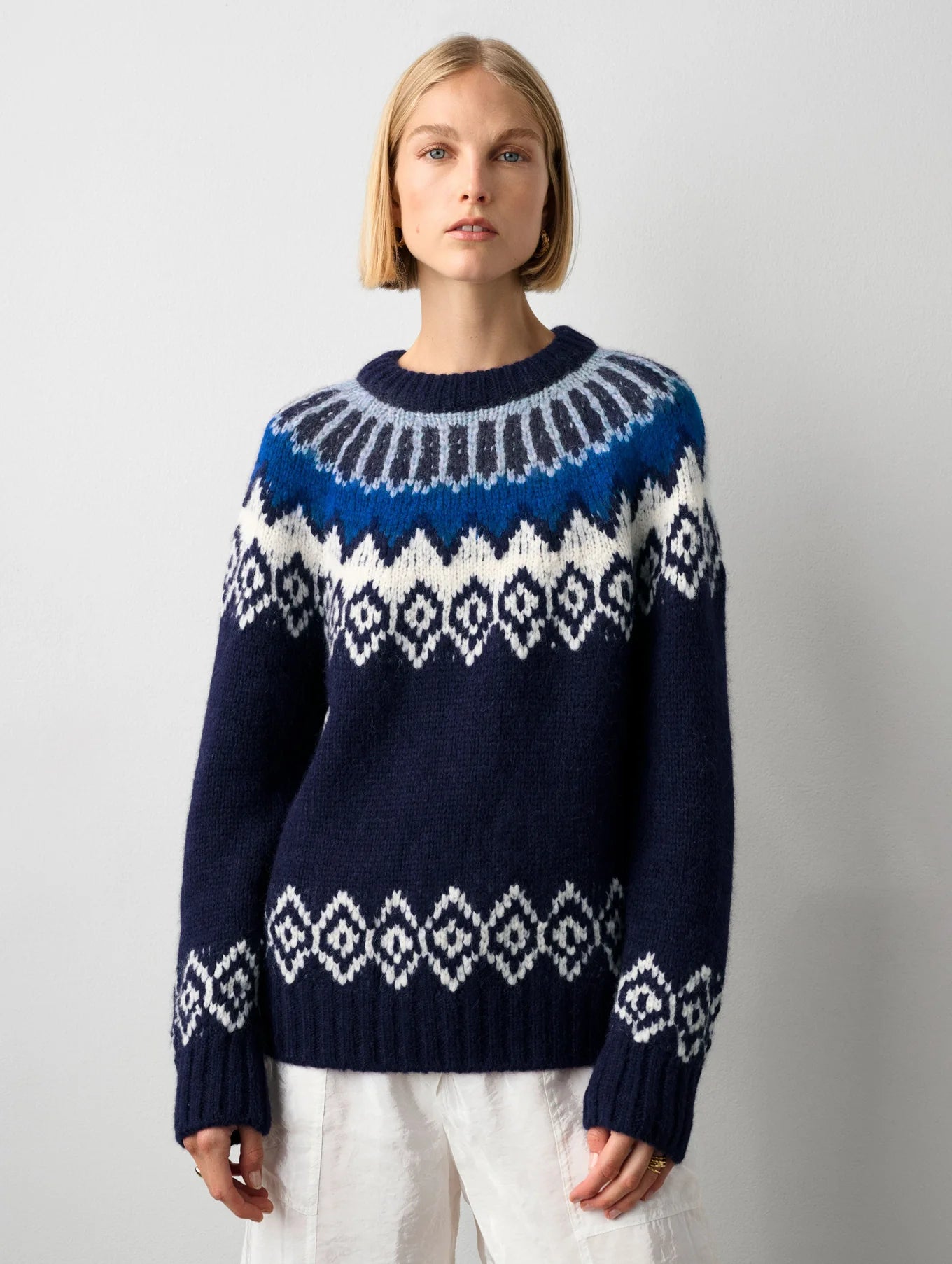 PLUSH ALPACA FAIRISLE CREWNECK