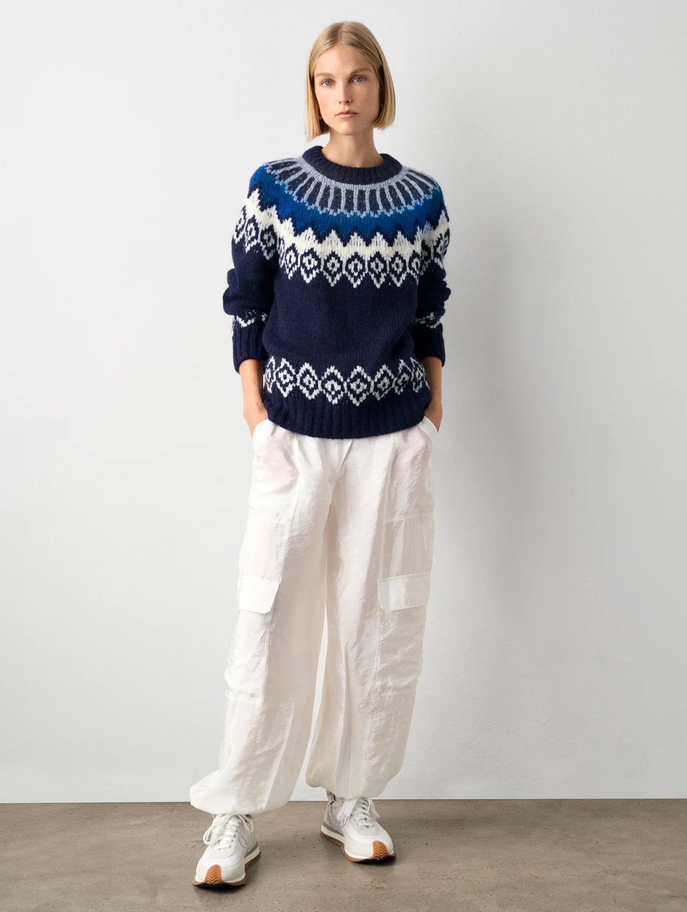 PLUSH ALPACA FAIRISLE CREWNECK