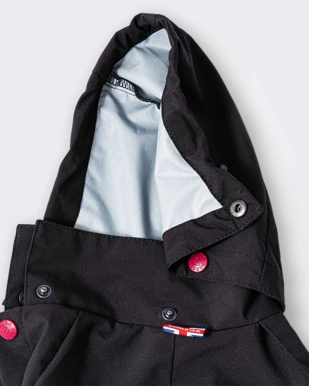 Reflective Hooded Dog Overalls - Black