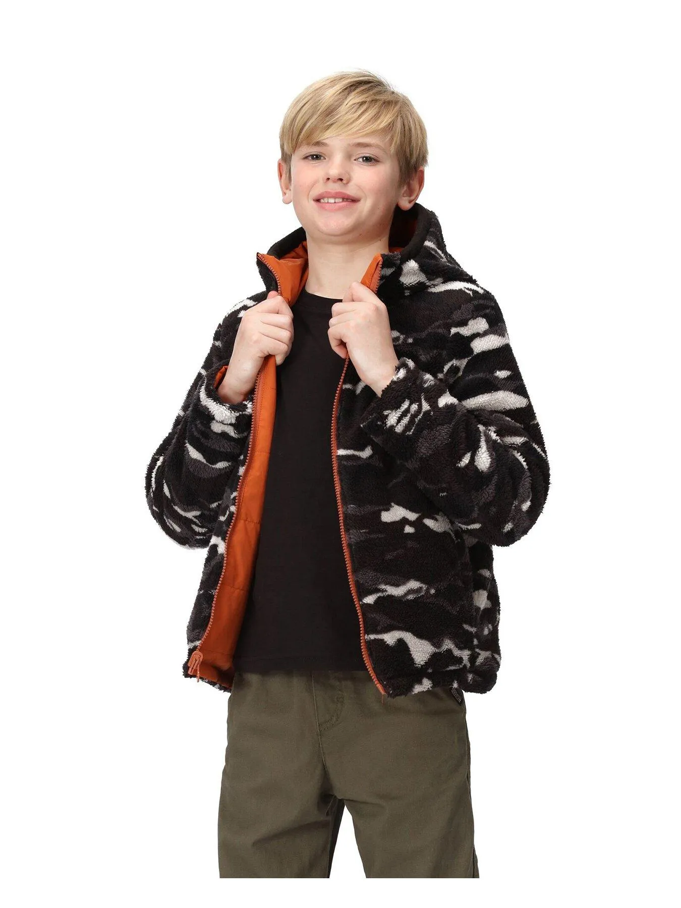 Regatta Kyrell Reversible Fleece Lined Jacket - Black/Orange