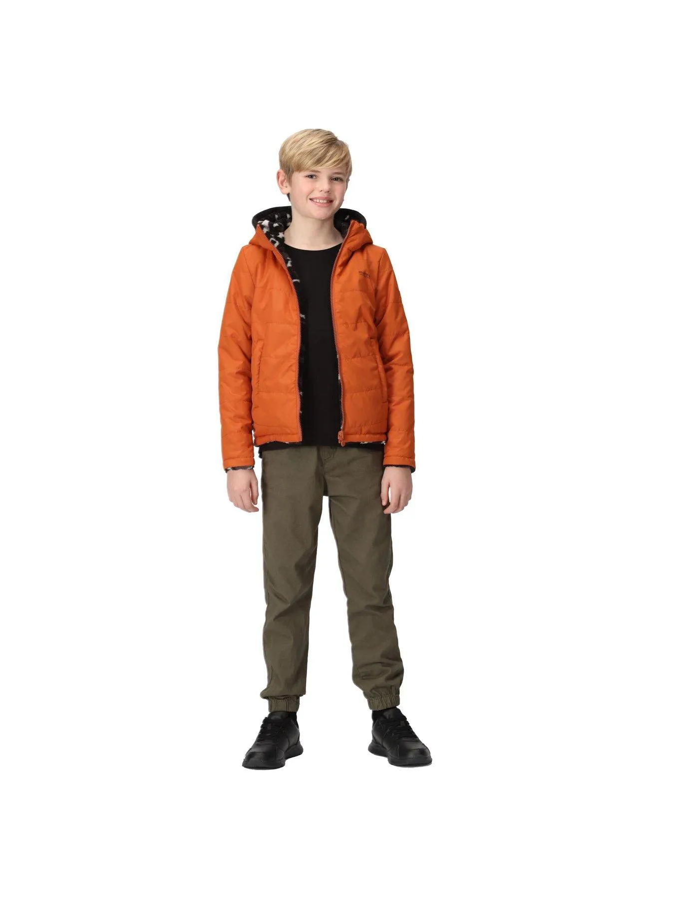 Regatta Kyrell Reversible Fleece Lined Jacket - Black/Orange