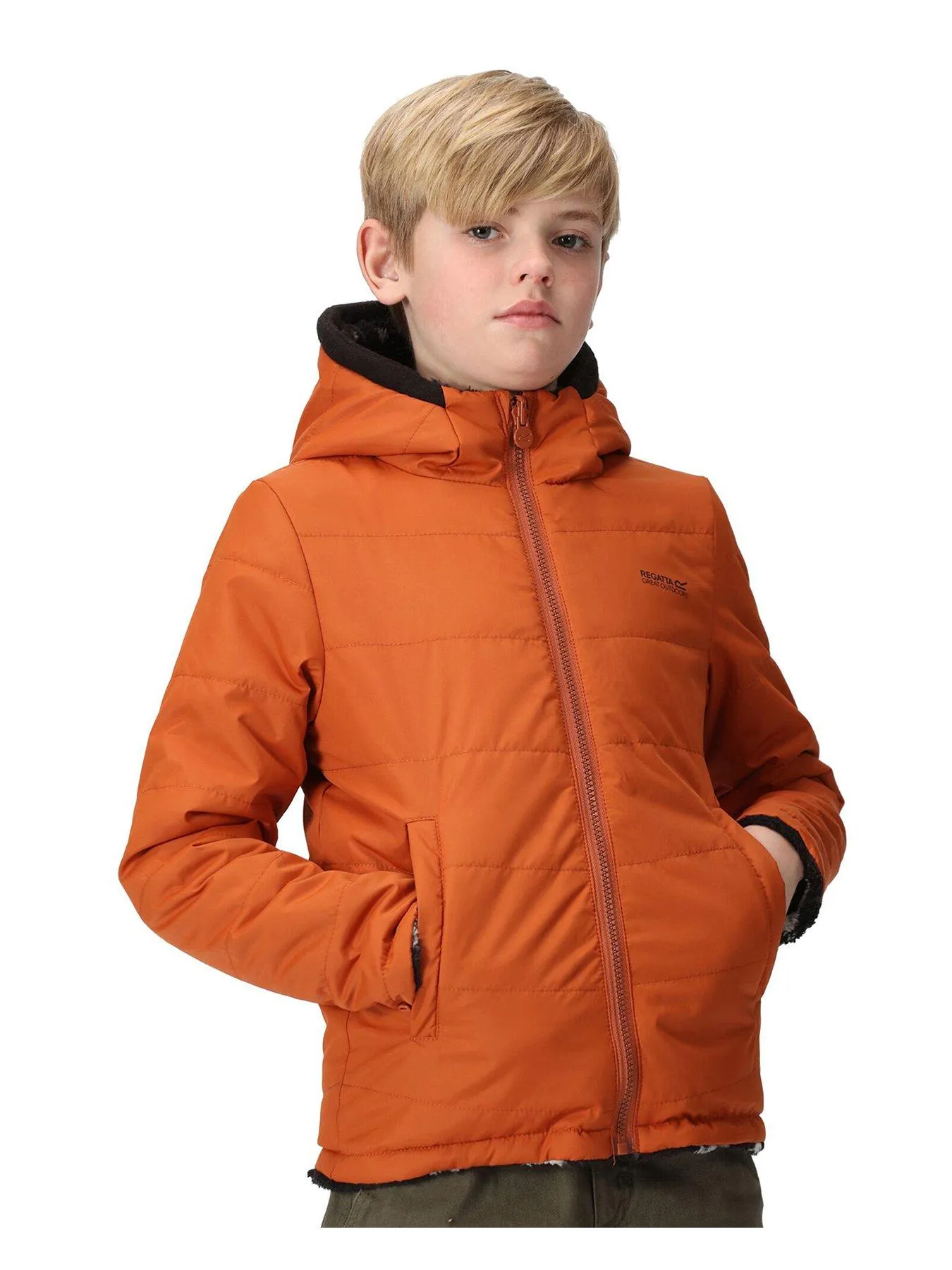 Regatta Kyrell Reversible Fleece Lined Jacket - Black/Orange