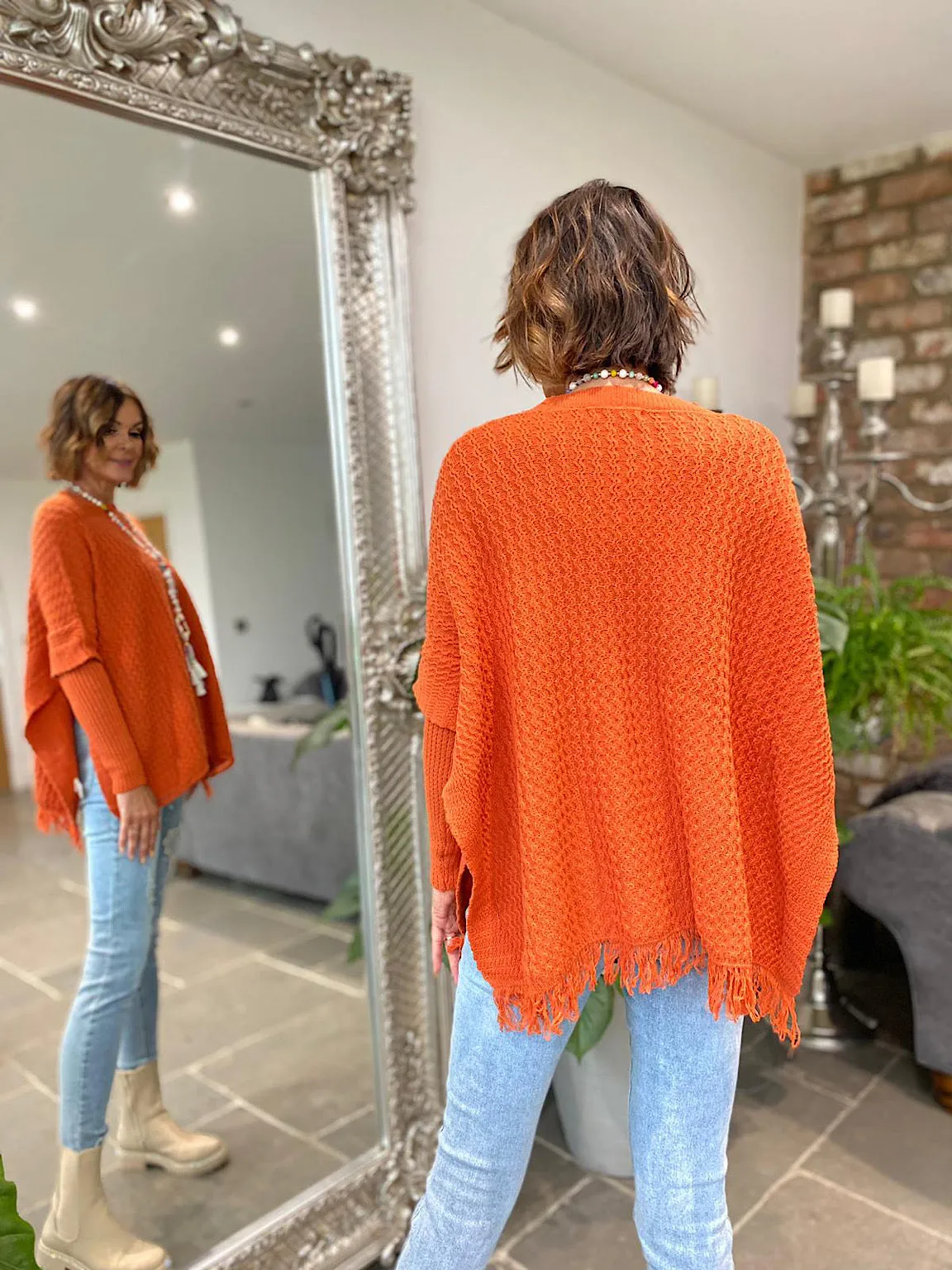 Rust Split Side Textured Knit Billie