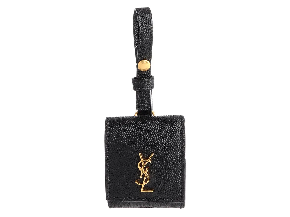 Saint Laurent Black Leather AirPods Case