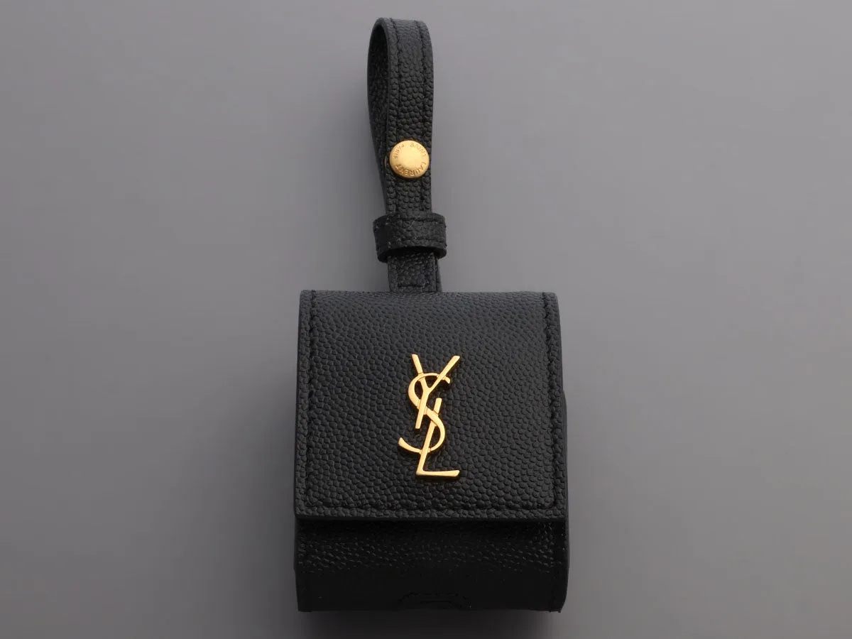 Saint Laurent Black Leather AirPods Case