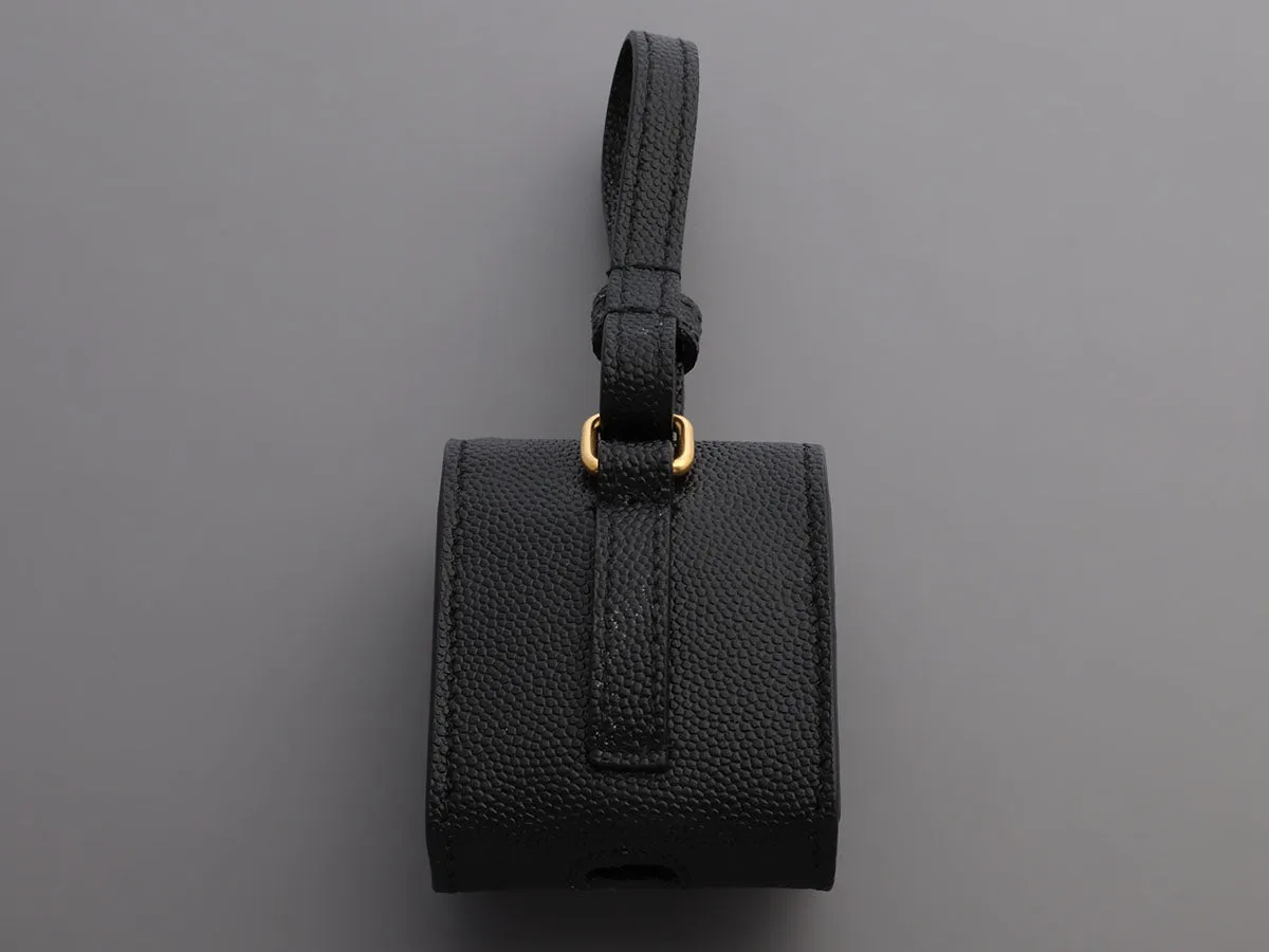 Saint Laurent Black Leather AirPods Case