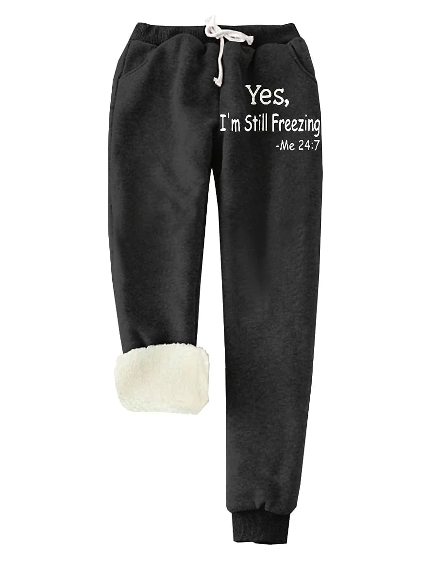 Savannah Joggers: Women's High Rise Fleece-Lined Sweatpants with Print Pocket