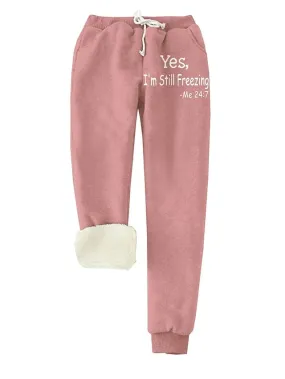 Savannah Joggers: Women's High Rise Fleece-Lined Sweatpants with Print Pocket