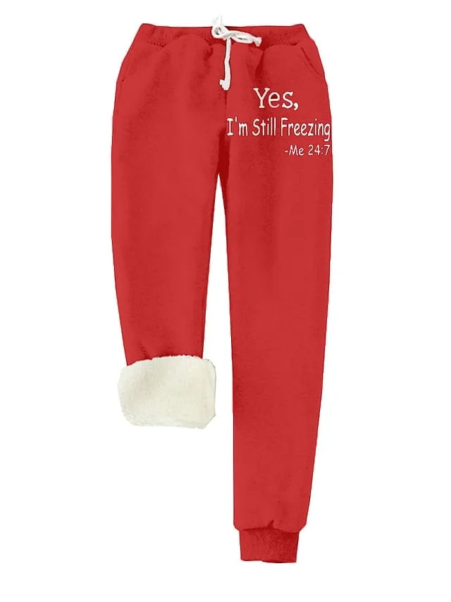 Savannah Joggers: Women's High Rise Fleece-Lined Sweatpants with Print Pocket