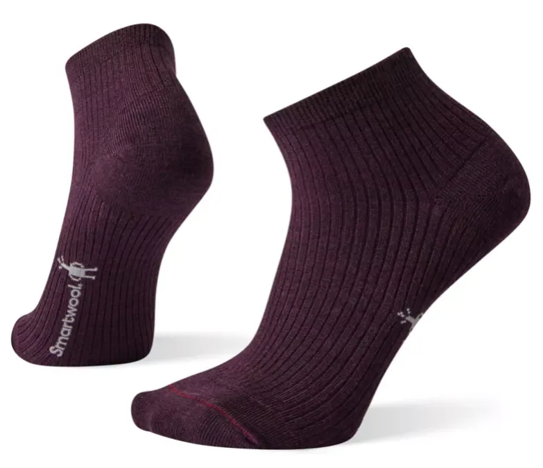 Smartwool Womens Texture Mini Bootie Socks- Bordeaux