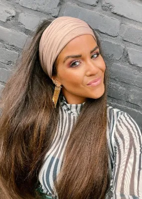 Solid Beige Stretchy Headwrap