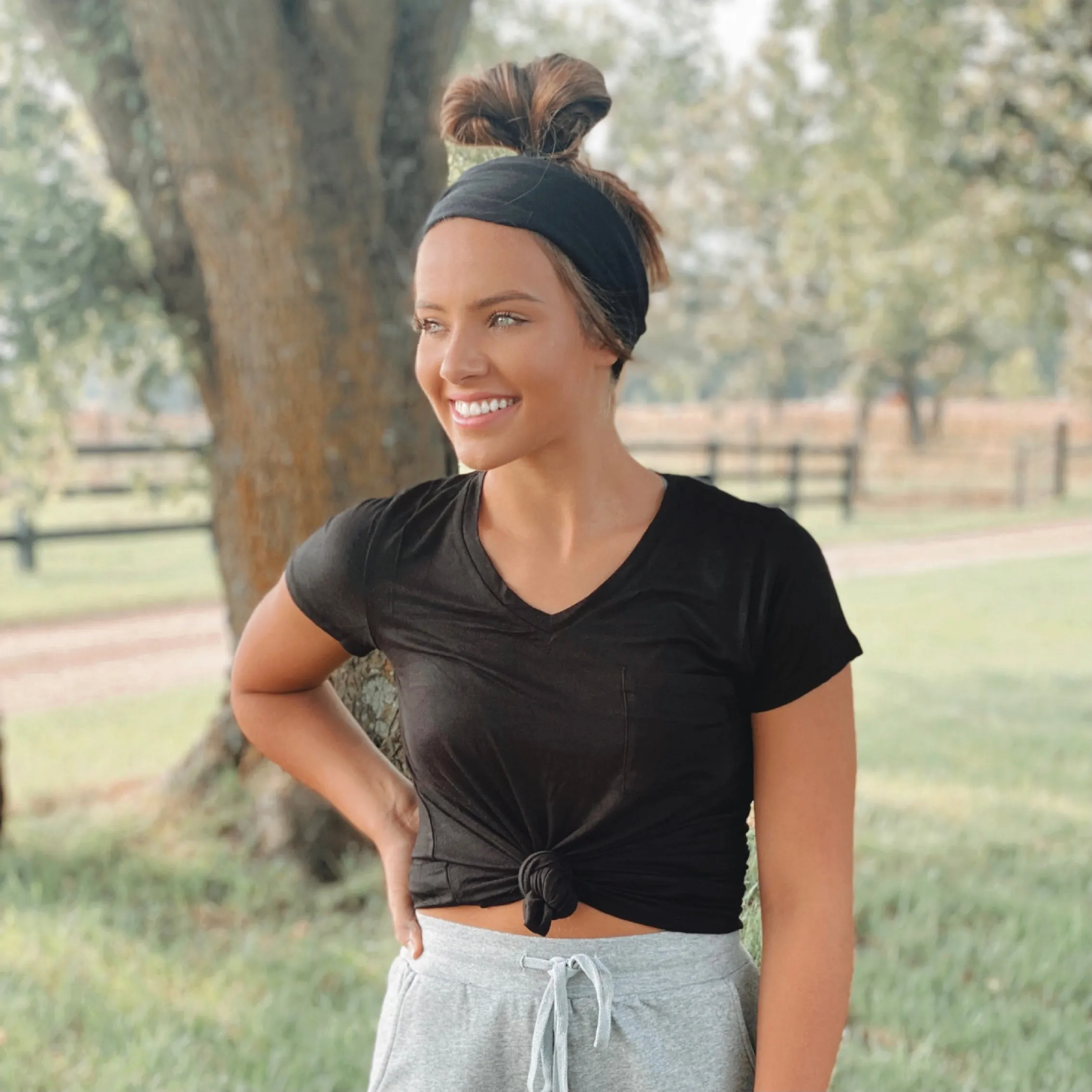 Solid Black Stretchy Headwrap