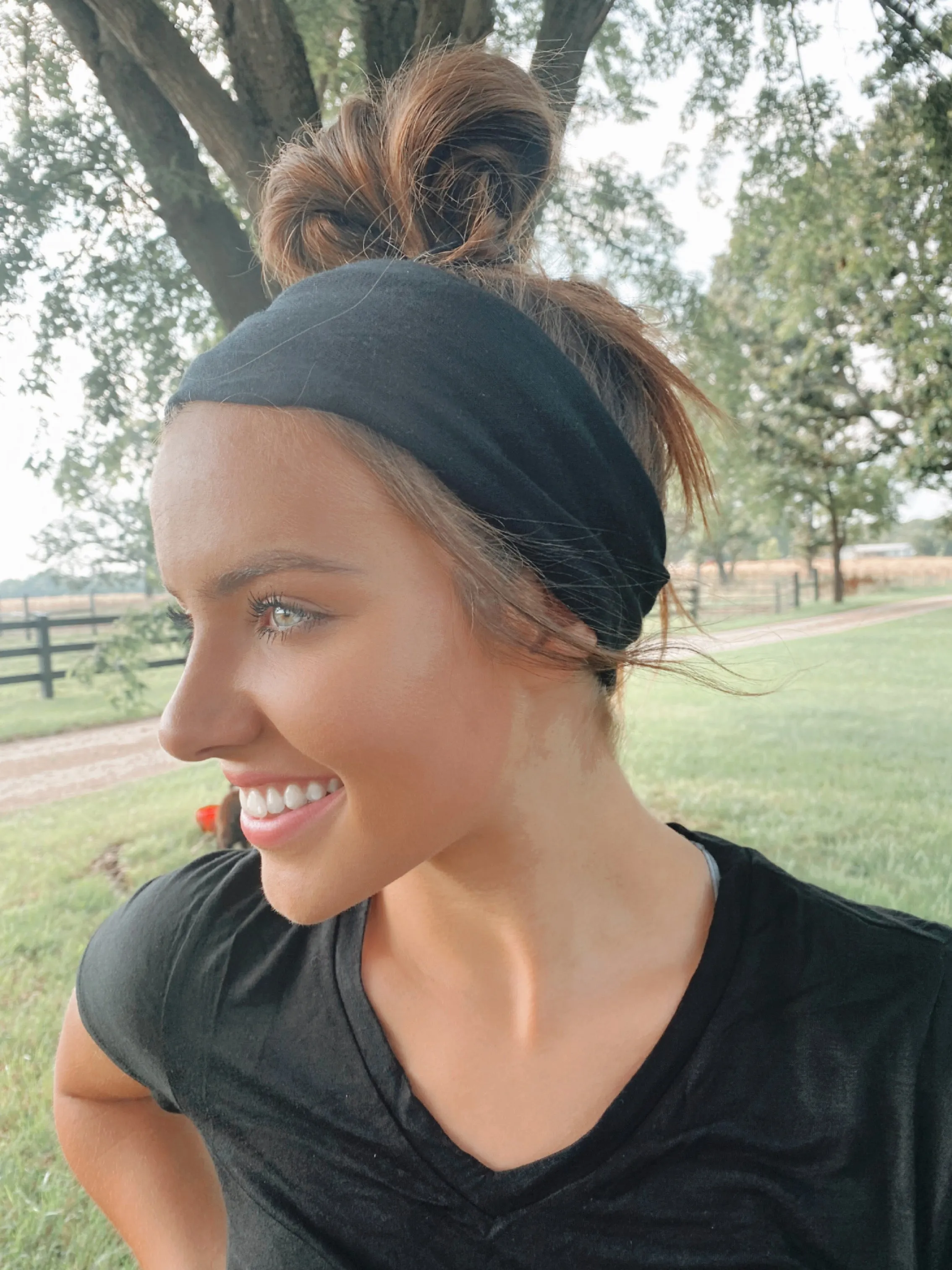 Solid Black Stretchy Headwrap