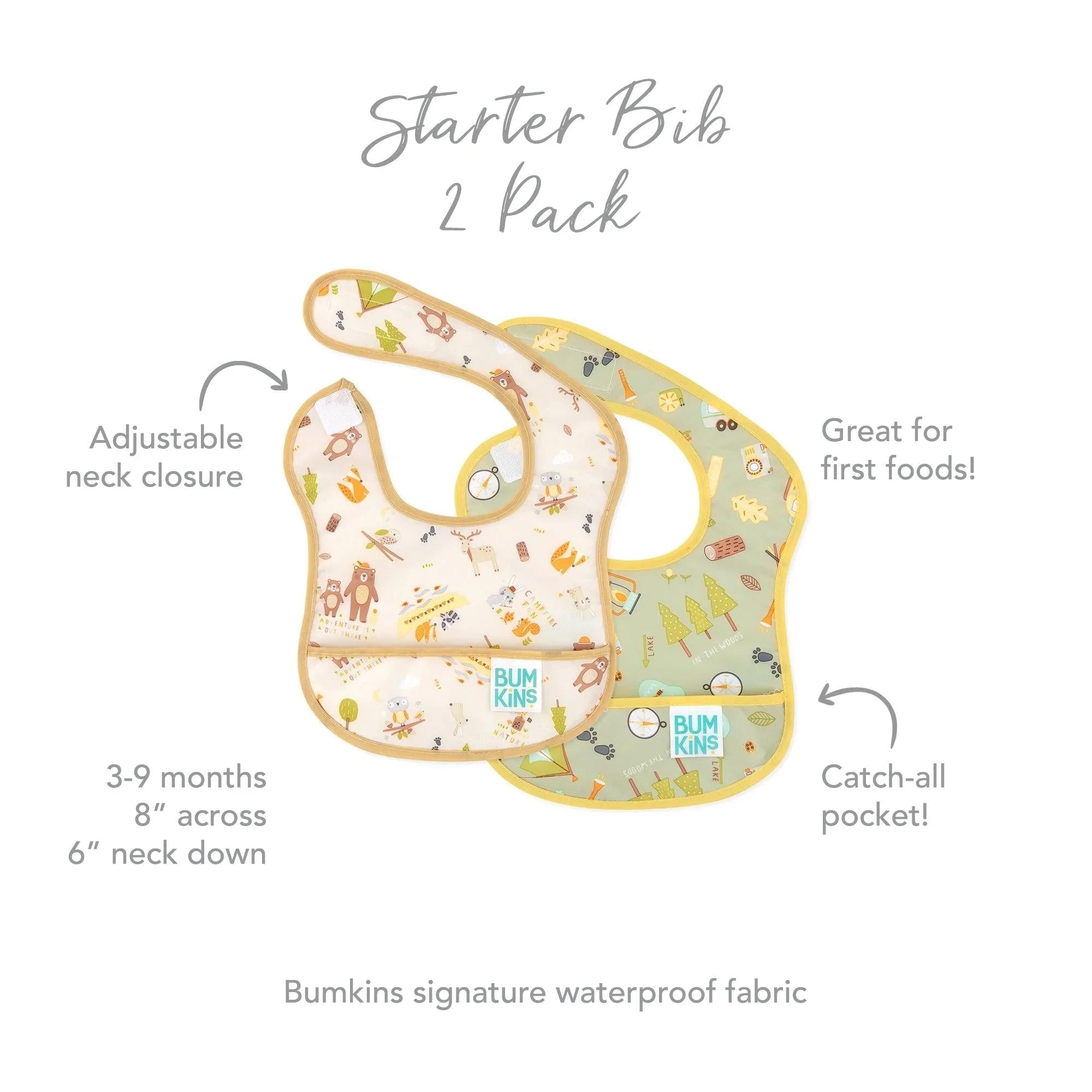 Starter Bib 2 Pack: Camp Friends & Camp Gear