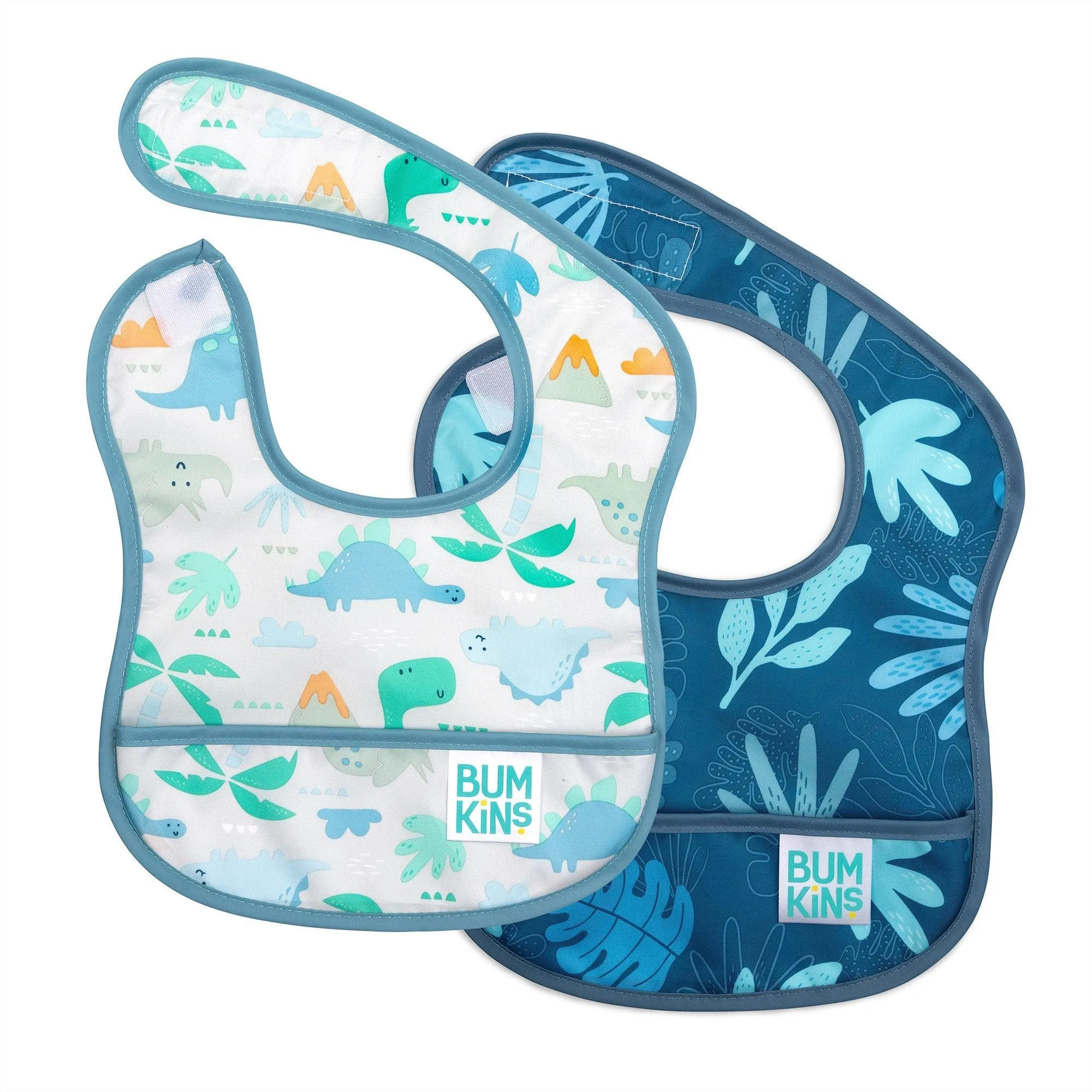 Starter Bib 2 Pack: Dinosaurs & Blue Tropic