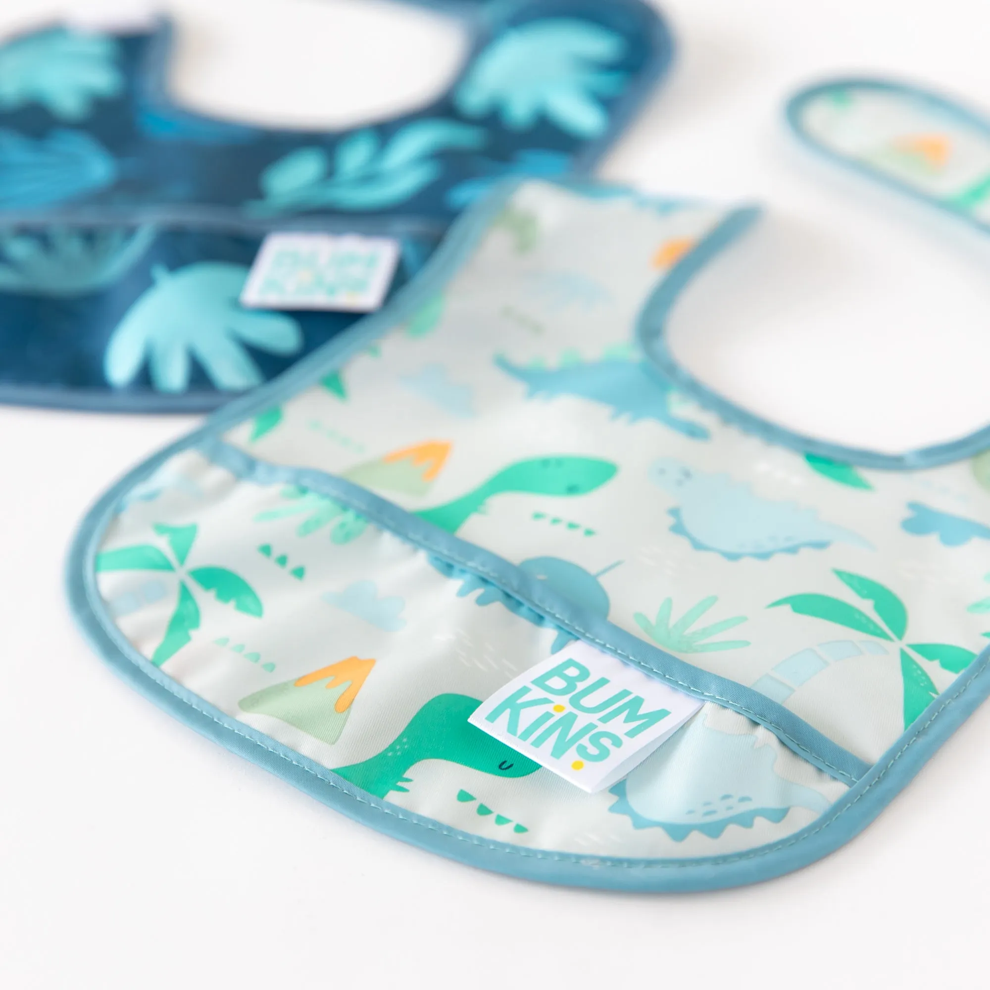 Starter Bib 2 Pack: Dinosaurs & Blue Tropic