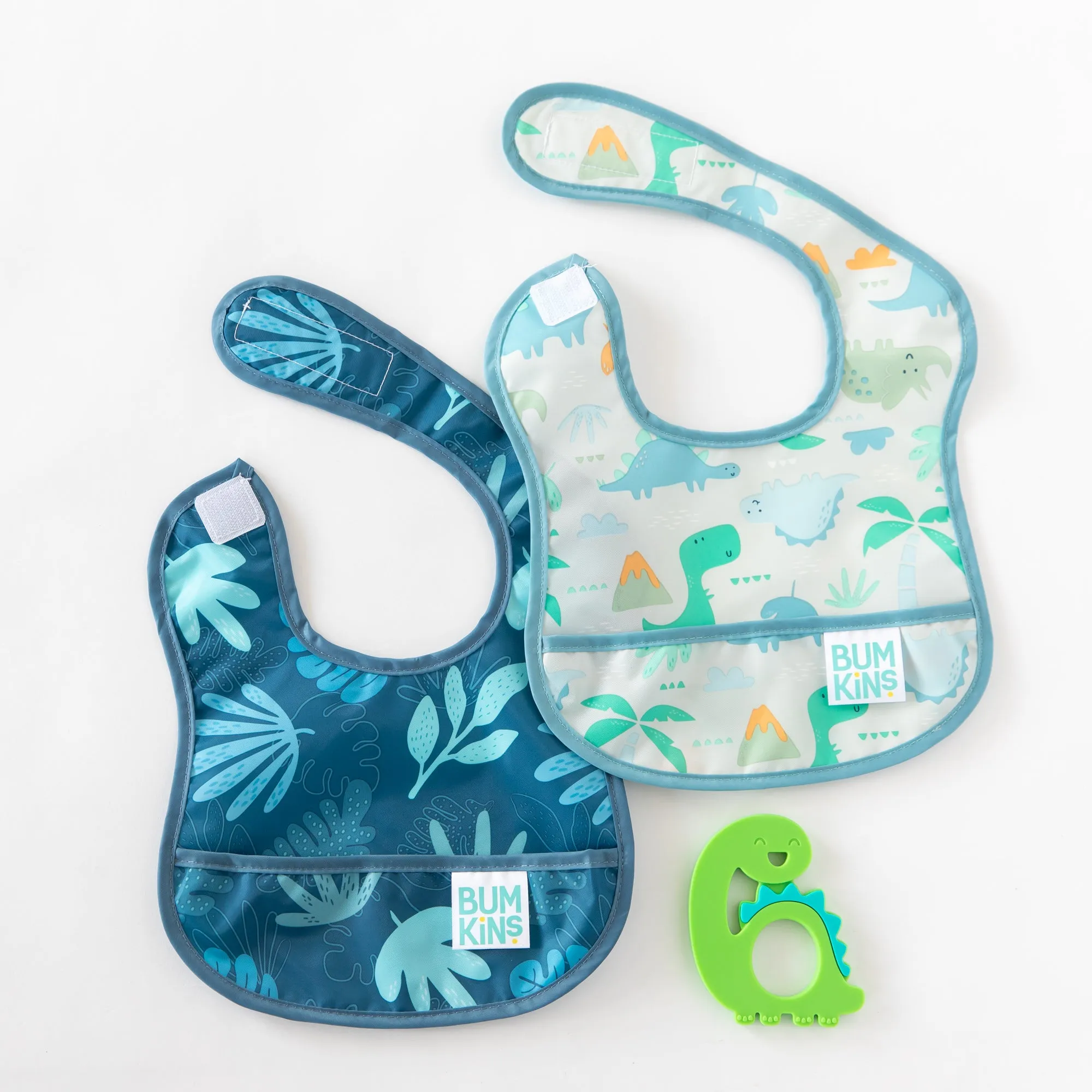 Starter Bib 2 Pack: Dinosaurs & Blue Tropic