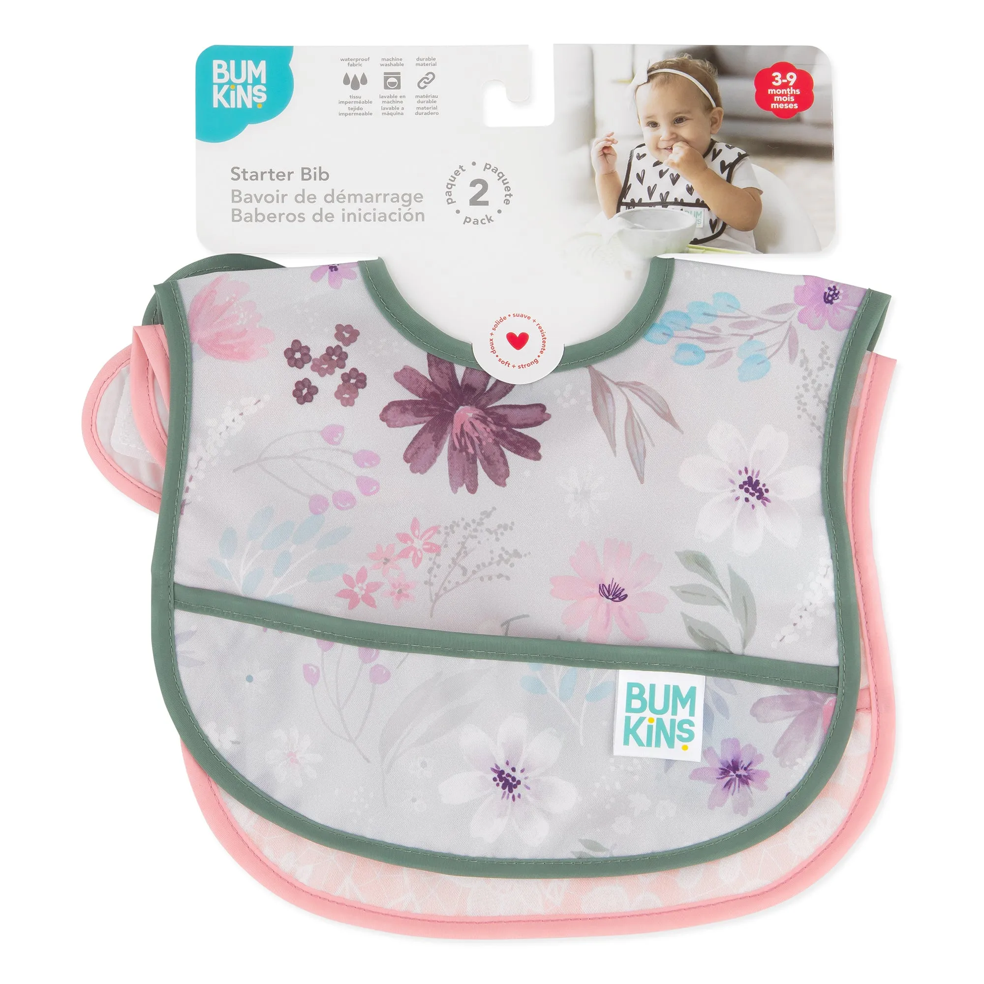 Starter Bib 2 Pack: Floral & Lace