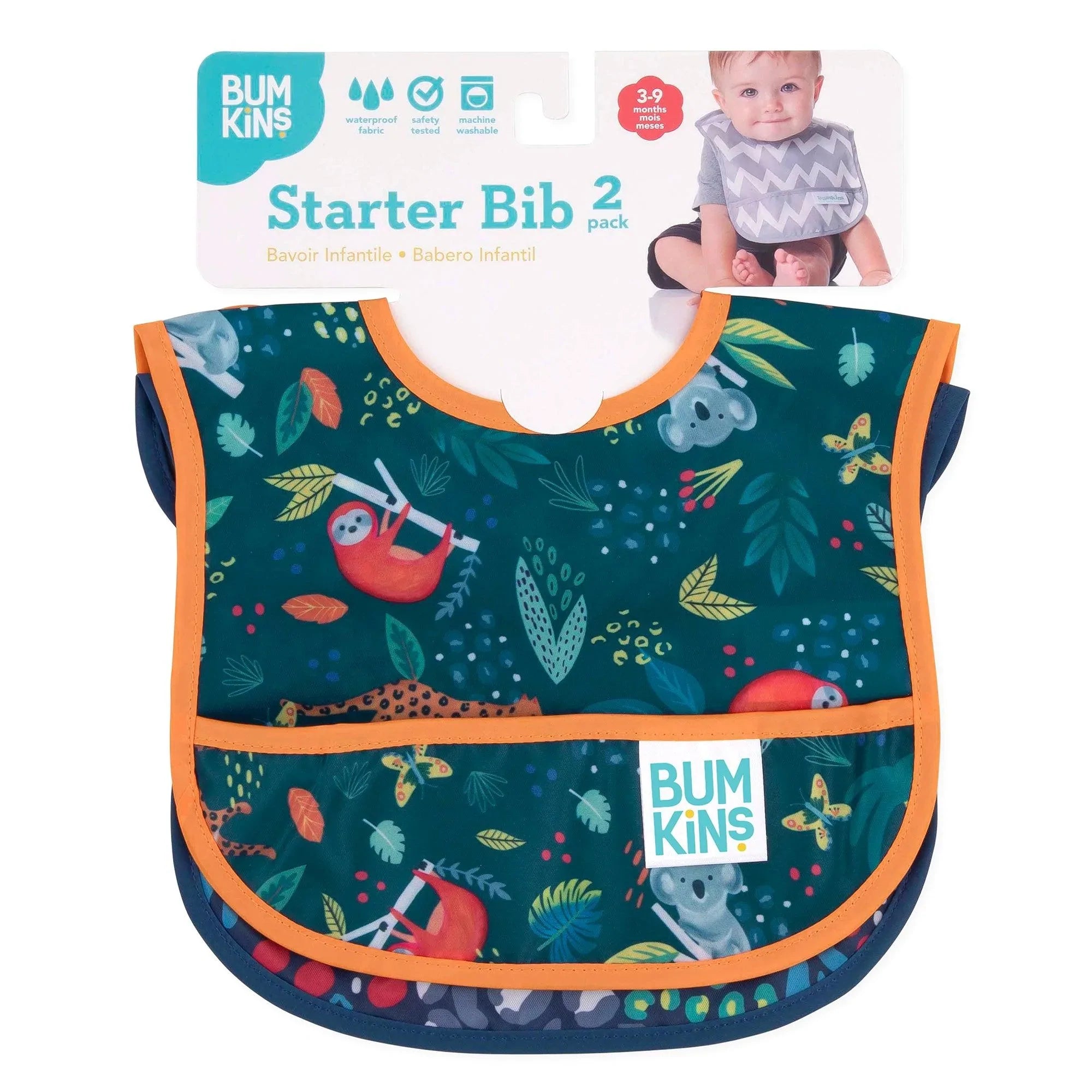 Starter Bib 2 Pack: Jungle & Animal Prints