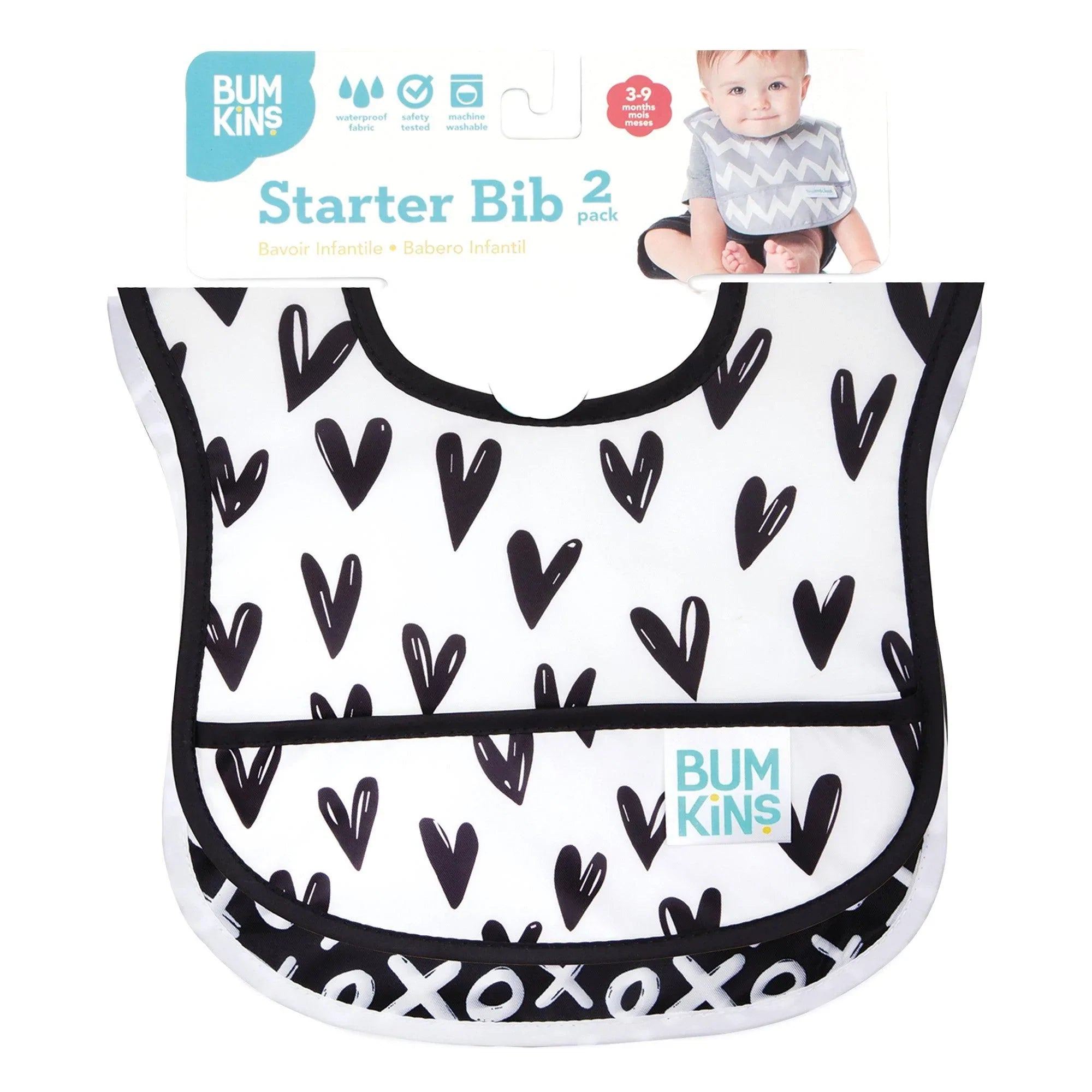 Starter Bib 2 Pack: XOXO & Hearts