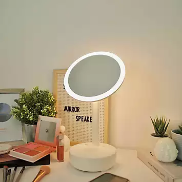 Steepletone Make Up Mirror with Bluetooth Speaker & Lights- Cream | Kaleidoscope