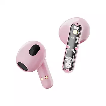 Streetz Transparent Wireless Earbuds - Pink | Kaleidoscope