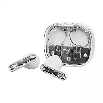 Streetz Transparent Wireless Earbuds - White | Kaleidoscope