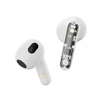 Streetz Transparent Wireless Earbuds - White | Kaleidoscope