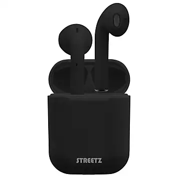 Streetz True Wireless Stereo Semi-In-Ear Earbuds With A 300Mah Charging Case - Black | Kaleidoscope