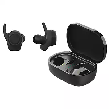 Streetz True Wireless Stereo Stay-In-Ear Sports Earbuds With Charging Case - Black | Kaleidoscope