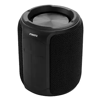 Streetz Waterproof Bluetooth Speaker, TWS, 10W, IPX7, 3.5mm - Black | Kaleidoscope